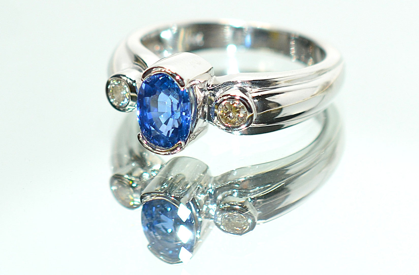 LeVian Natural Ceylon Sapphire & Diamond Ring 14K White Gold 1.44tcw Blue Ring Engagement Ring Bridal Jewelry Statement Ring September Birthstone