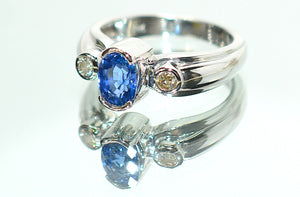 LeVian Natural Ceylon Sapphire & Diamond Ring 14K White Gold 1.44tcw Blue Ring Engagement Ring Bridal Jewelry Statement Ring September Birthstone