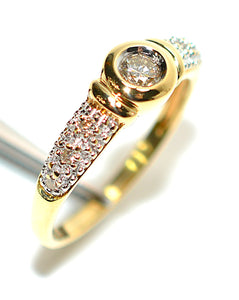Natural Diamond Ring 18K Solid Gold .21tcw Engagement Ring Wedding Bridal Jewelry Bridal Jewellery Pave Ring April Birthstone Promise Ring