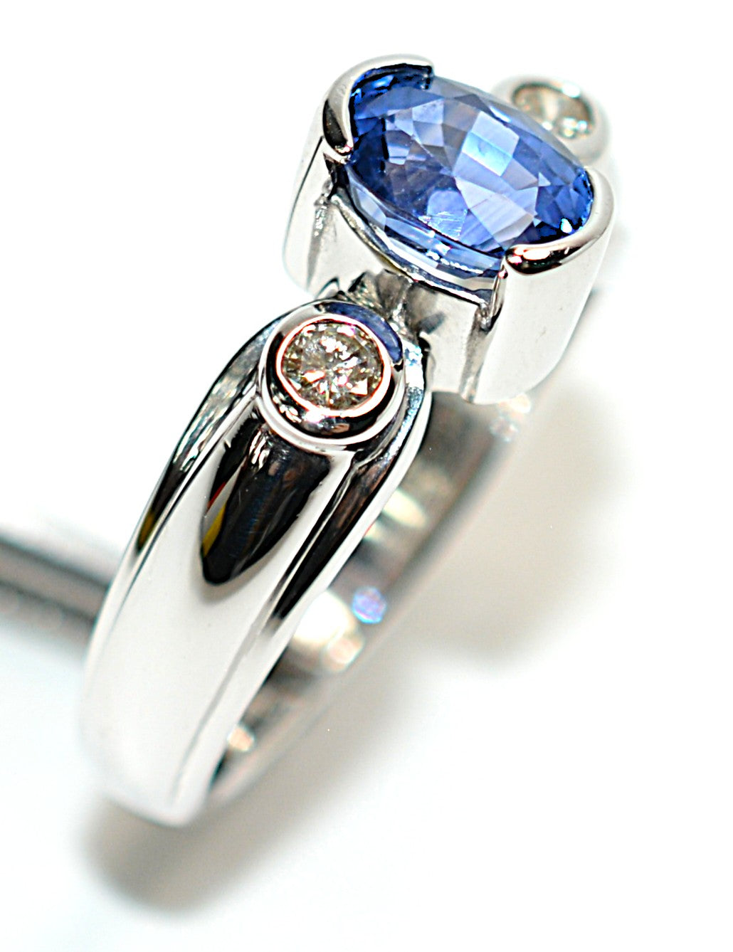 LeVian Natural Ceylon Sapphire & Diamond Ring 14K White Gold 1.44tcw Blue Ring Engagement Ring Bridal Jewelry Statement Ring September Birthstone