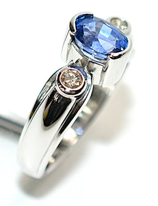 LeVian Natural Ceylon Sapphire & Diamond Ring 14K White Gold 1.44tcw Blue Ring Engagement Ring Bridal Jewelry Statement Ring September Birthstone