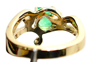 Natural Colombian Emerald Ring 14K Yellow Gold .61ct September Birthstone Ring Green Gemstone Ring Solitaire Ring Vintage Statement Ring