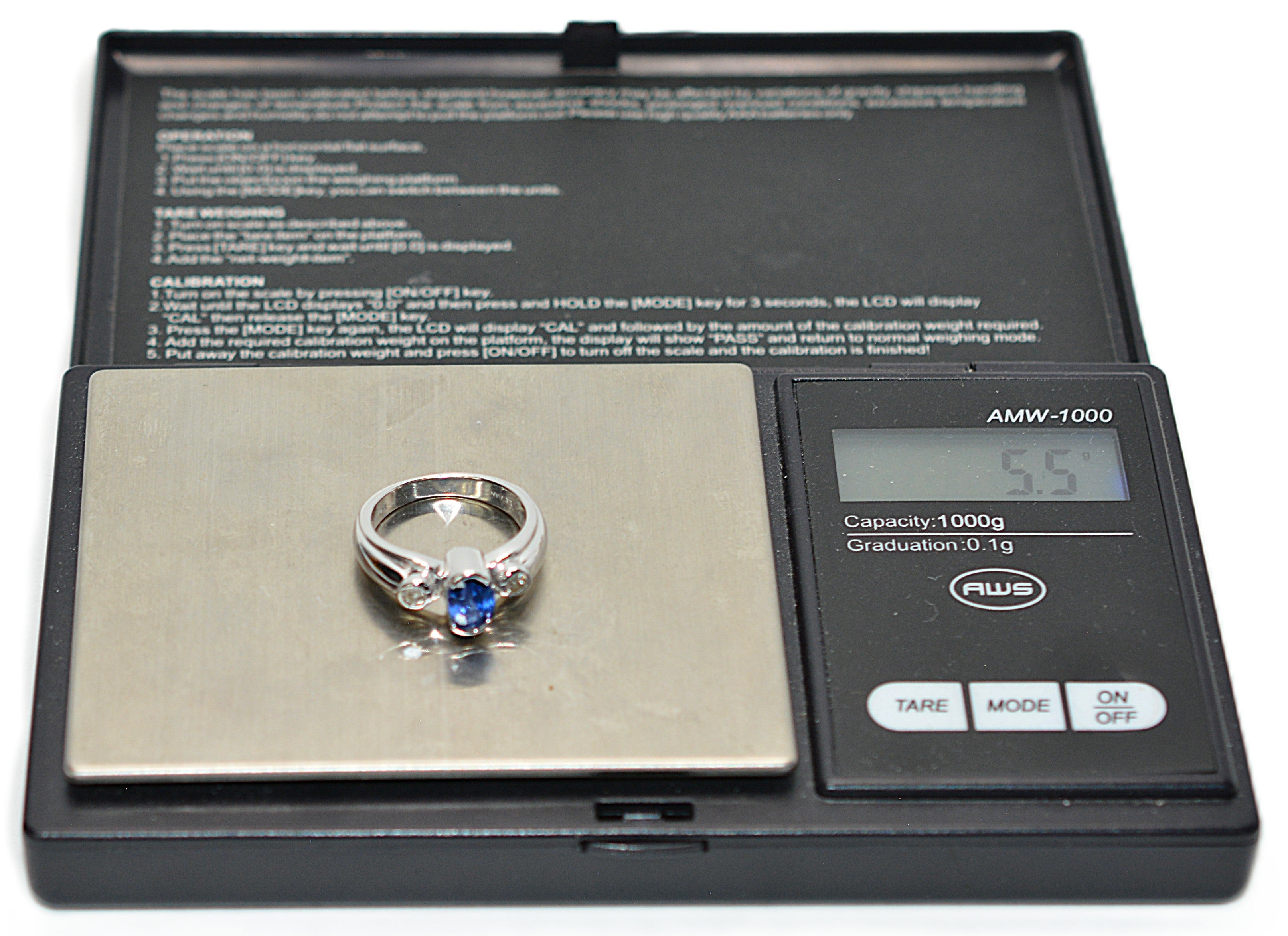 LeVian Natural Ceylon Sapphire & Diamond Ring 14K White Gold 1.44tcw Blue Ring Engagement Ring Bridal Jewelry Statement Ring September Birthstone
