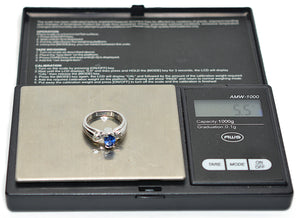LeVian Natural Ceylon Sapphire & Diamond Ring 14K White Gold 1.44tcw Blue Ring Engagement Ring Bridal Jewelry Statement Ring September Birthstone