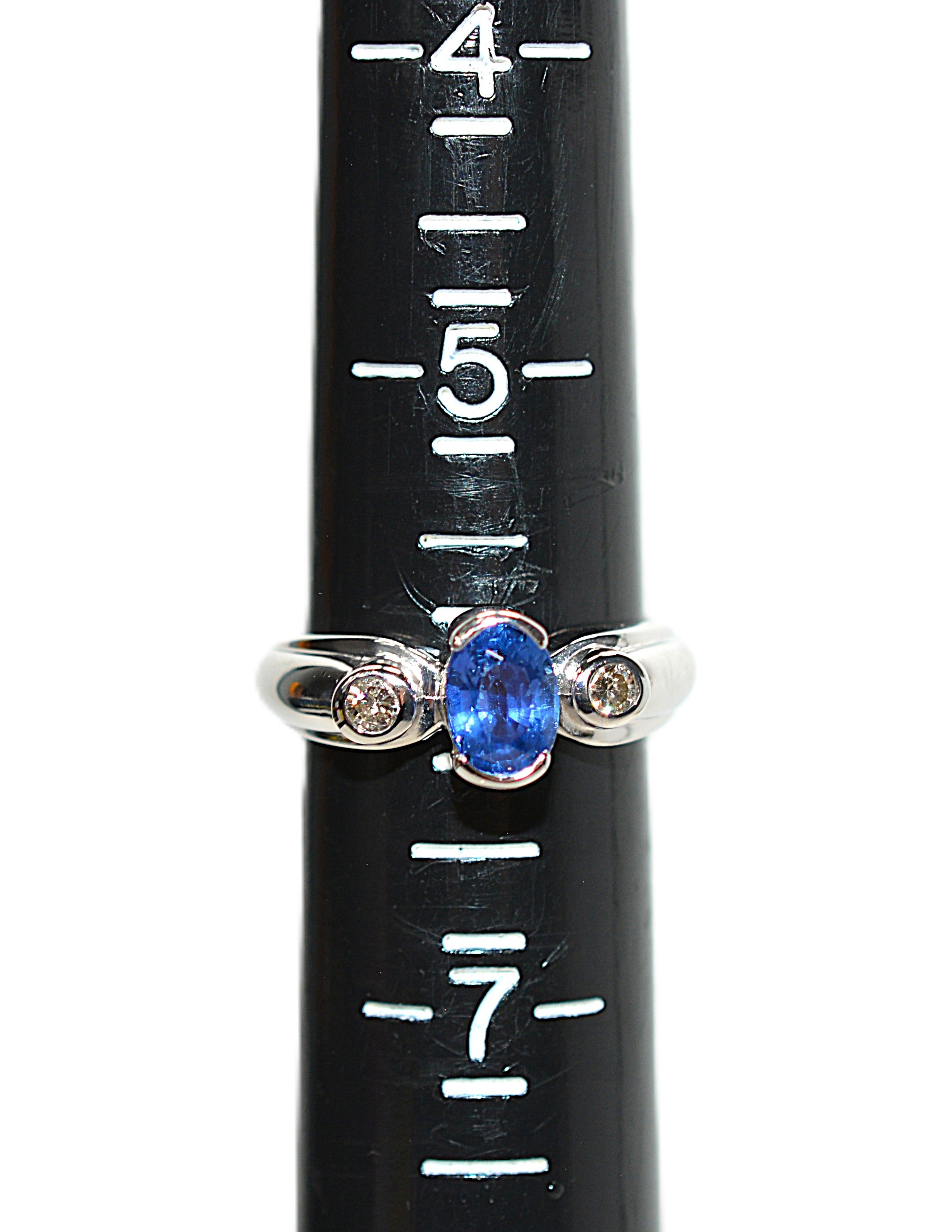 LeVian Natural Ceylon Sapphire & Diamond Ring 14K White Gold 1.44tcw Blue Ring Engagement Ring Bridal Jewelry Statement Ring September Birthstone