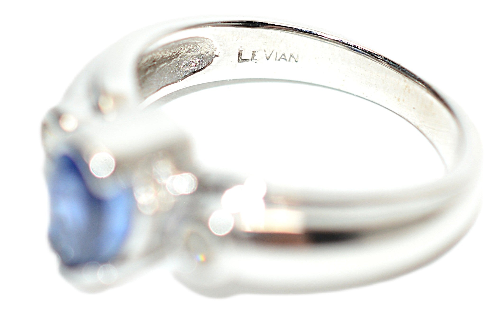 LeVian Natural Ceylon Sapphire & Diamond Ring 14K White Gold 1.44tcw Blue Ring Engagement Ring Bridal Jewelry Statement Ring September Birthstone