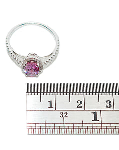 Natural Padparadscha Sapphire & Diamond Ring 14K White Gold 1.40tcw Engagement Wedding Bridal Jewelry Pave Ring Bridal Promise Ring Pink Gem