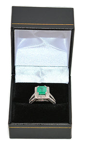Natural Colombian Emerald & Diamond Ring 14K White Gold 2.37tcw Engagement Ring Statement Ring Wedding Ring May Birthstone Bridal Jewelry