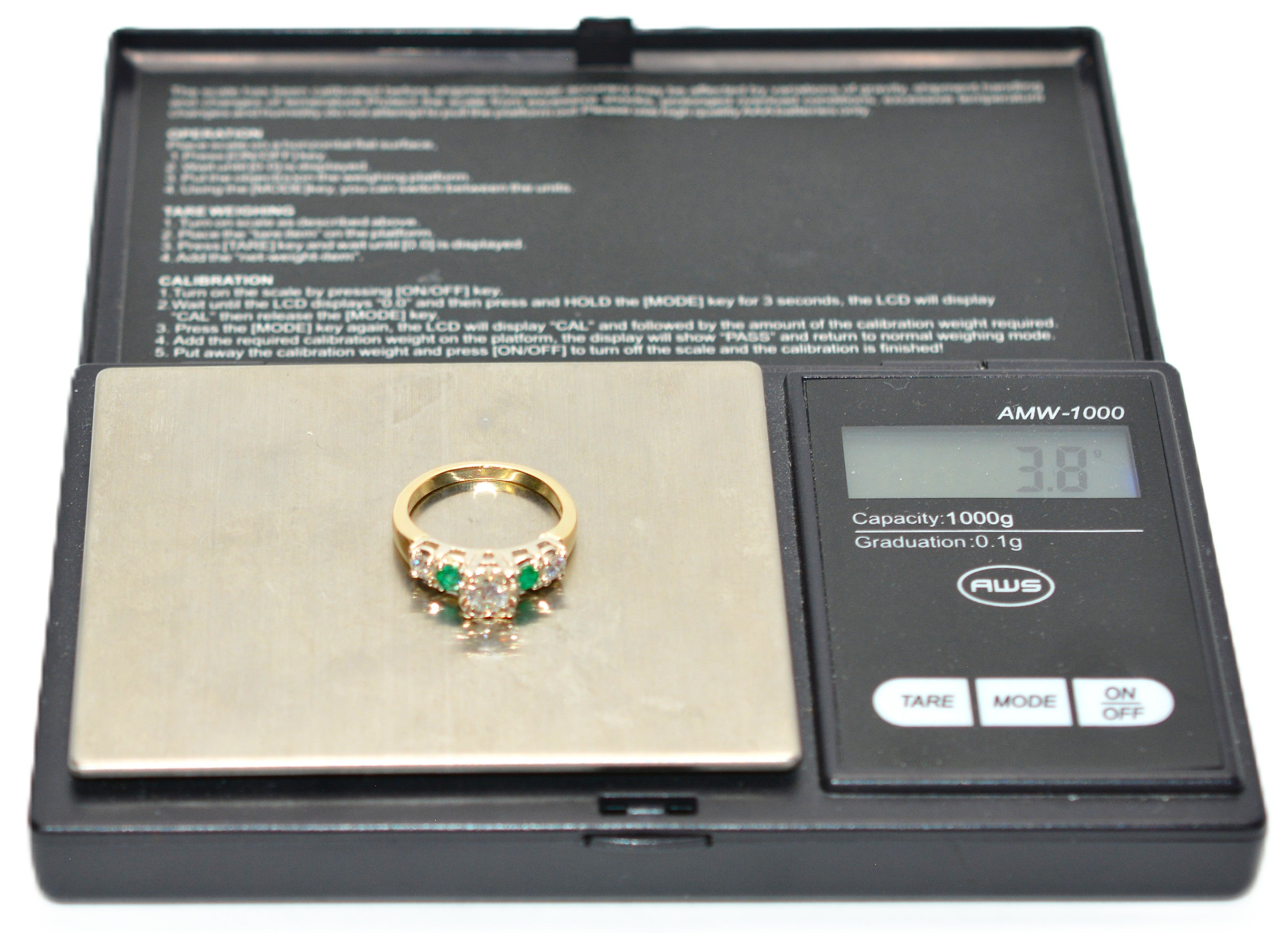 Natural Diamond & Colombian Emerald Ring 14K Solid Gold .64tcw Engagement Ring Statement Ring Vintage Ring Wedding Ring May Birthstone Ring