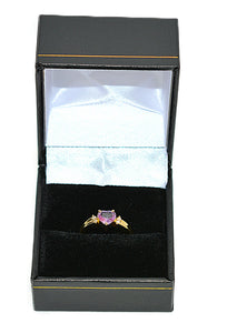 Natural Padparadscha Sapphire & Diamond Ring 18K Solid Gold .63tcw Heart Ring Gemstone Ring Promise Ring Engagement Ring Solitaire Ring Pink Ring Fine
