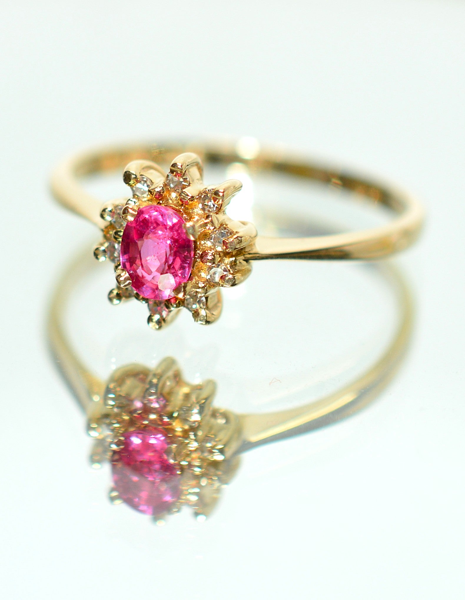 Natural Ruby & Diamond Ring 14K Solid Gold .45tcw Gemstone Ring Birthstone Ring Red Ring Vintage Ring Estate Jewelry Fine Jewellery