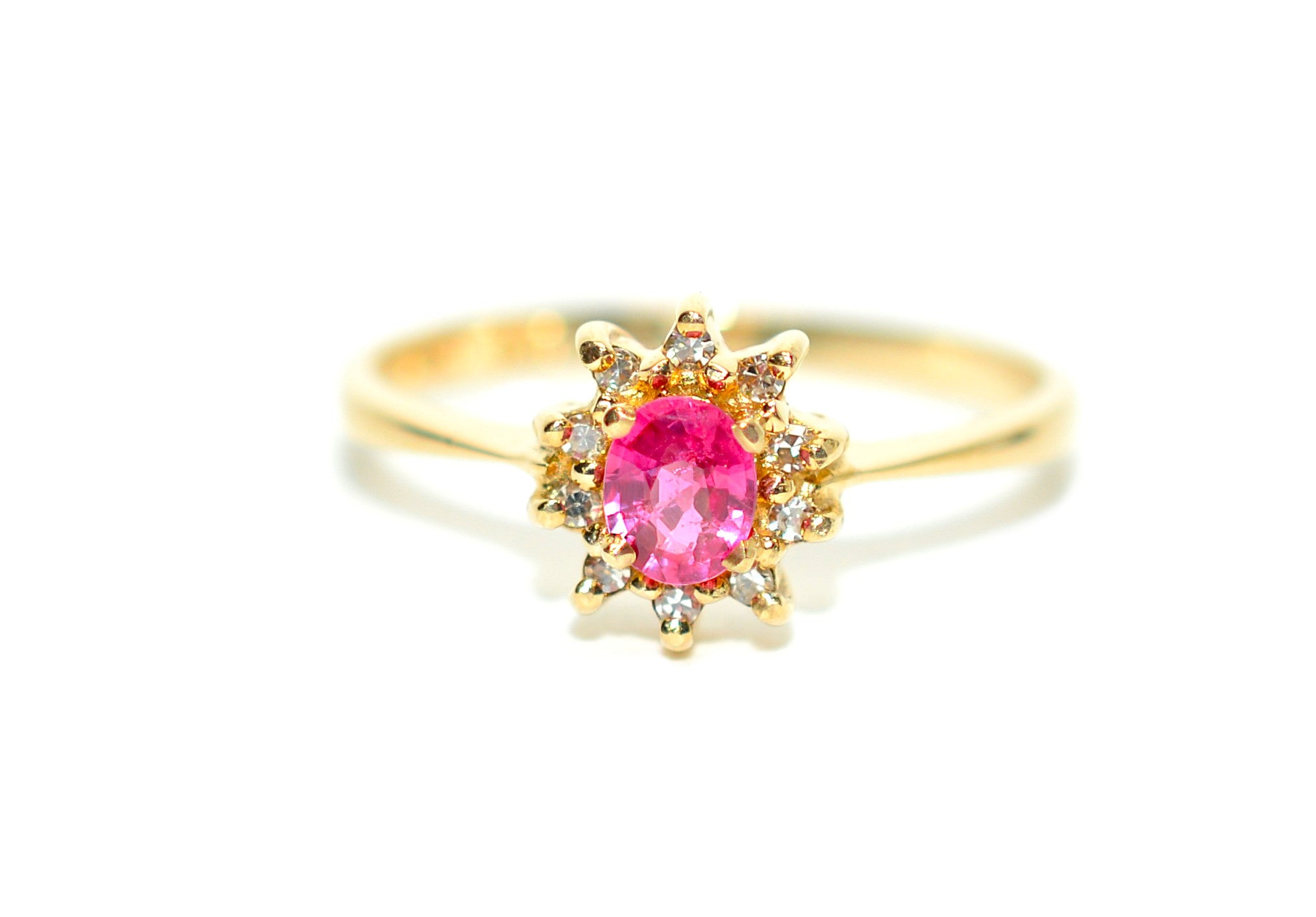 Natural Ruby & Diamond Ring 14K Solid Gold .45tcw Gemstone Ring Birthstone Ring Red Ring Vintage Ring Estate Jewelry Fine Jewellery