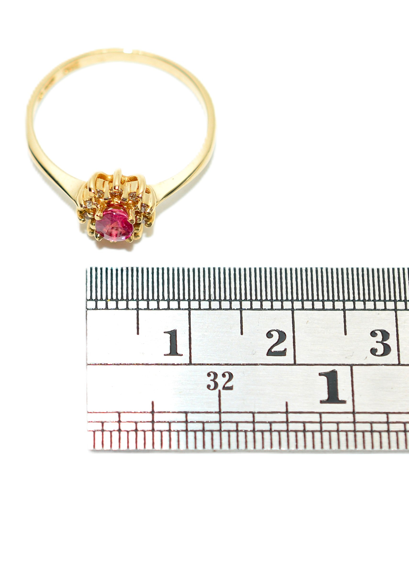 Natural Ruby & Diamond Ring 14K Solid Gold .45tcw Gemstone Ring Birthstone Ring Red Ring Vintage Ring Estate Jewelry Fine Jewellery