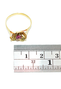 Natural Ruby Ring 14K Solid Gold .27ct Solitaire Ring Flower Ring July Birthstone Ring Floral Ring Red Ring Ladies Ring Women's Ring Vintage