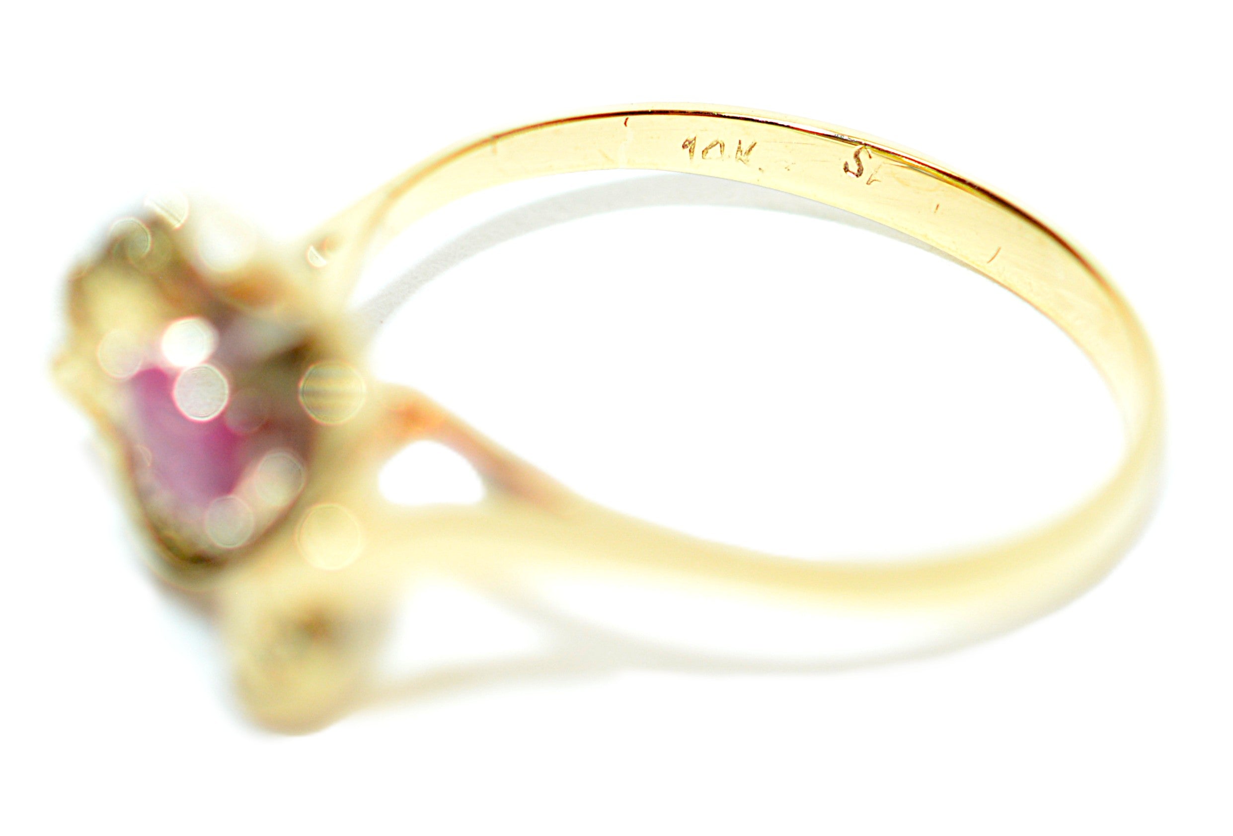 Natural Ruby Ring 14K Solid Gold .27ct Solitaire Ring Flower Ring July Birthstone Ring Floral Ring Red Ring Ladies Ring Women's Ring Vintage