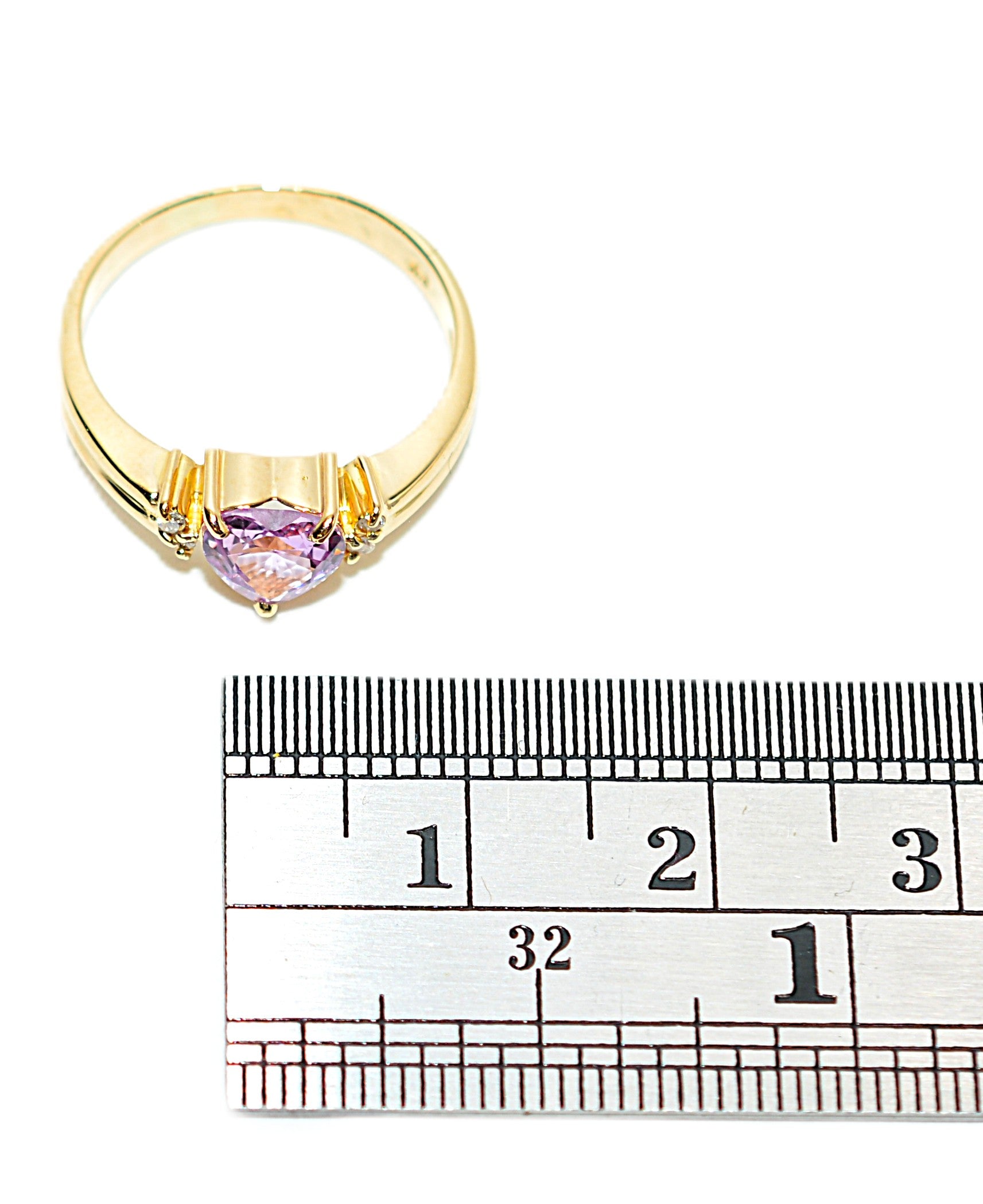 Natural Padparadscha Sapphire & Diamond Ring 18K Solid Gold .63tcw Heart Ring Gemstone Ring Promise Ring Engagement Ring Solitaire Ring Pink Ring Fine