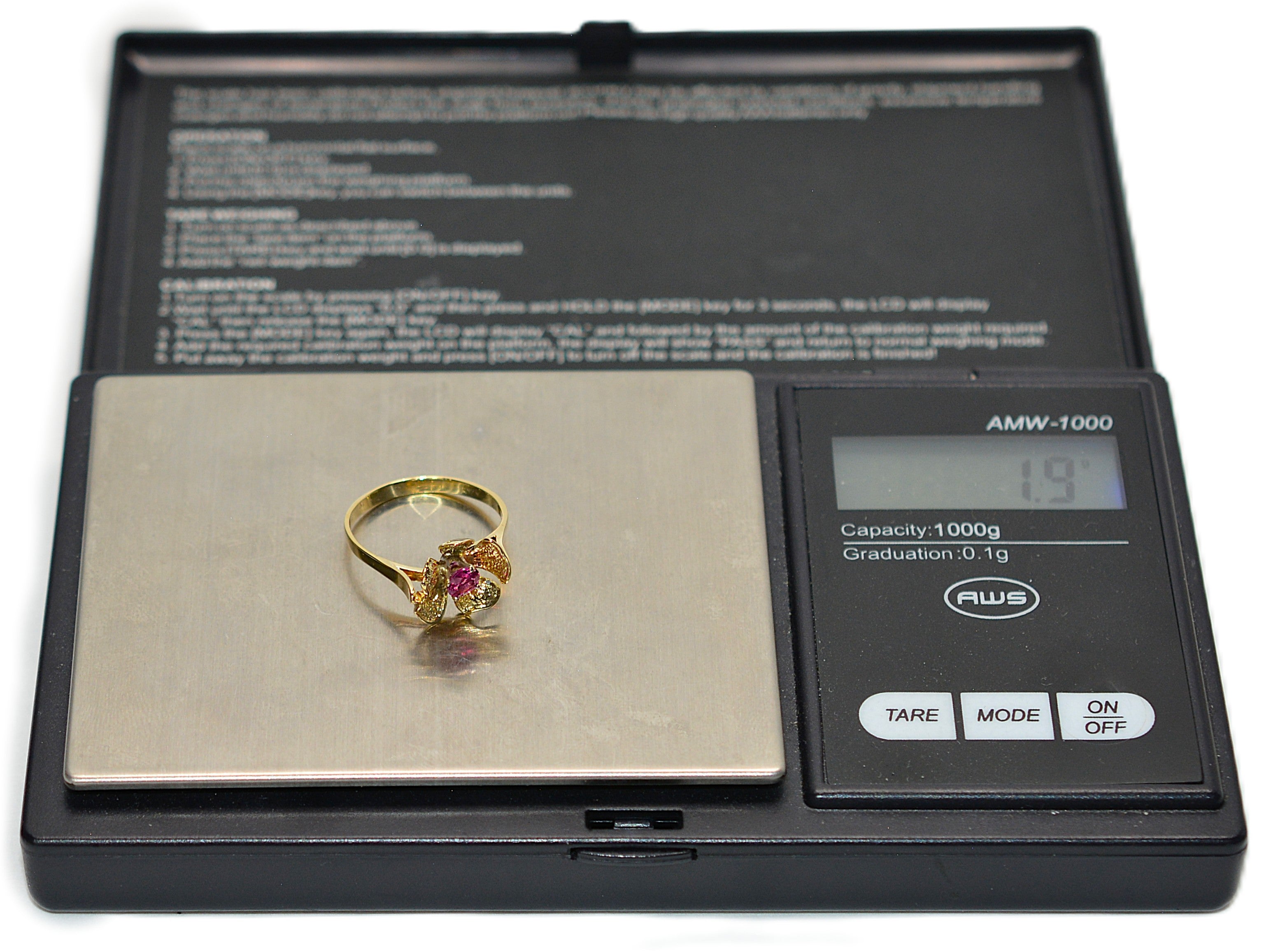 Natural Ruby Ring 14K Solid Gold .27ct Solitaire Ring Flower Ring July Birthstone Ring Floral Ring Red Ring Ladies Ring Women's Ring Vintage
