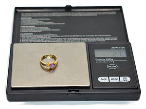Natural Padparadscha Sapphire & Diamond Ring 18K Solid Gold .63tcw Heart Ring Gemstone Ring Promise Ring Engagement Ring Solitaire Ring Pink Ring Fine