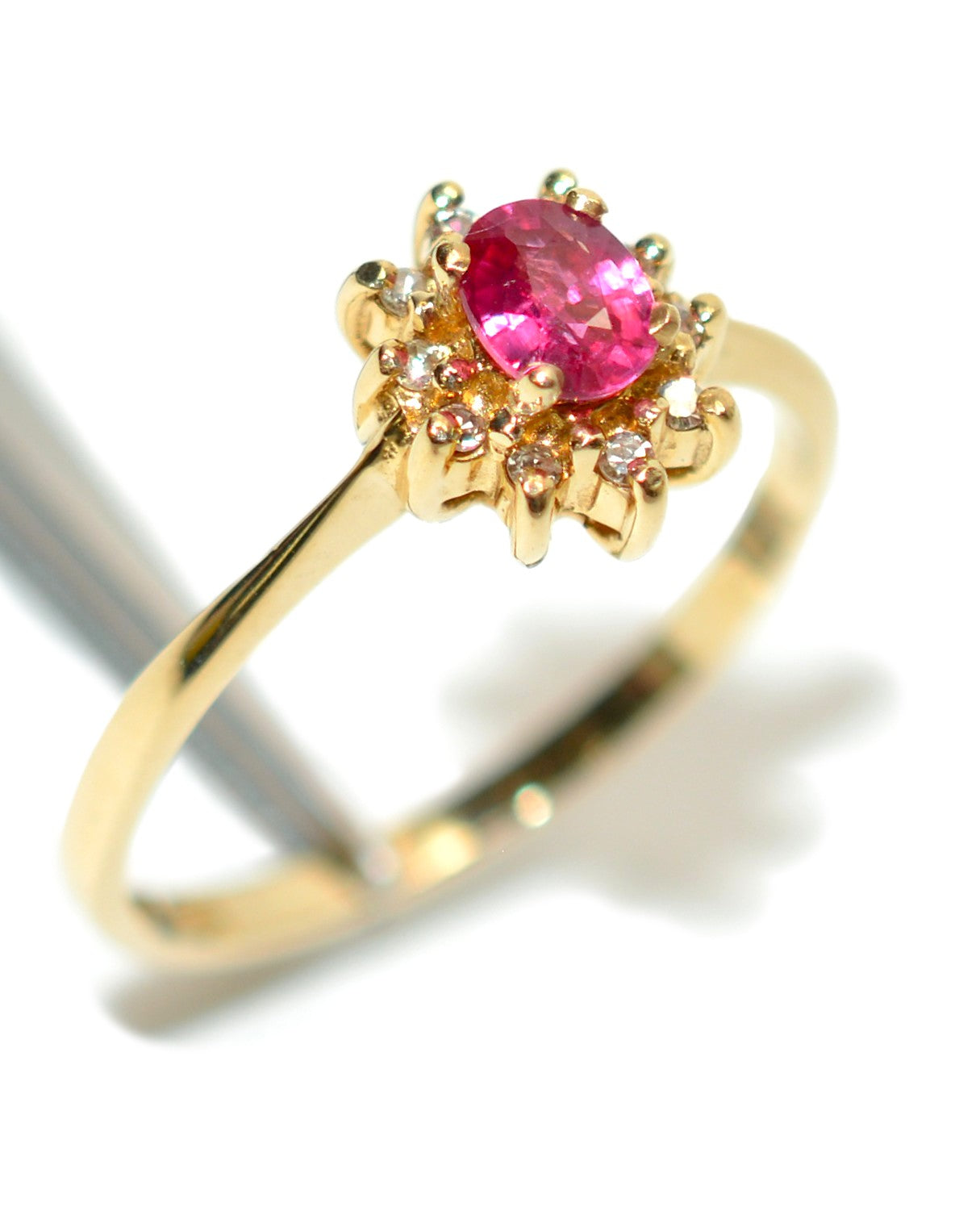 Natural Ruby & Diamond Ring 14K Solid Gold .45tcw Gemstone Ring Birthstone Ring Red Ring Vintage Ring Estate Jewelry Fine Jewellery