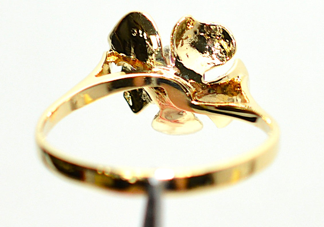 Natural Ruby Ring 14K Solid Gold .27ct Solitaire Ring Flower Ring July Birthstone Ring Floral Ring Red Ring Ladies Ring Women's Ring Vintage