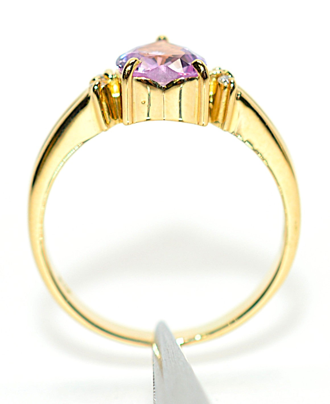 Natural Padparadscha Sapphire & Diamond Ring 18K Solid Gold .63tcw Heart Ring Gemstone Ring Promise Ring Engagement Ring Solitaire Ring Pink Ring Fine