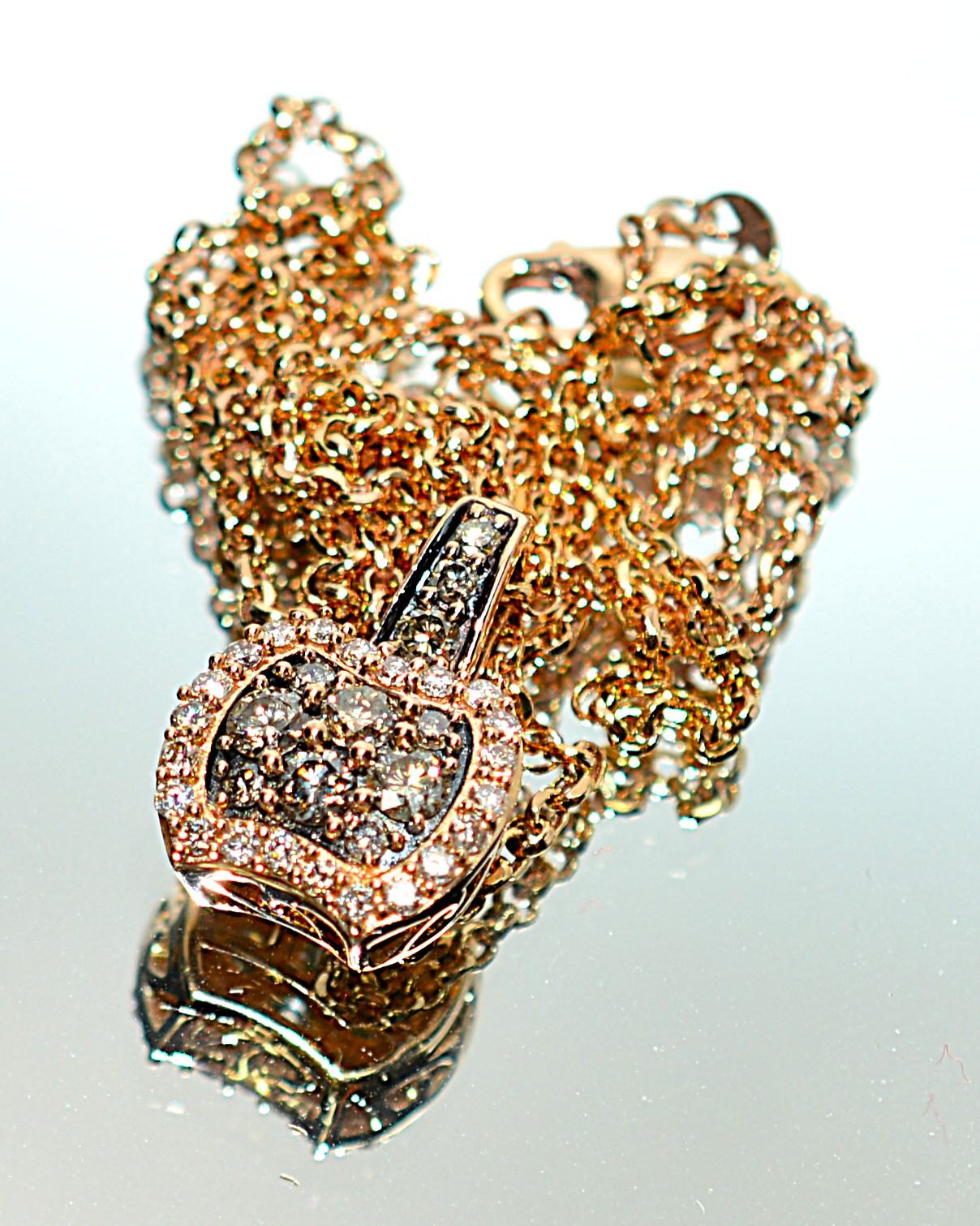 LeVian Natural Fancy Diamond Necklace 14K Rose Gold .52tcw Designer Pendant Estate Jewelry Gemstone Necklace Bridal Jewelry