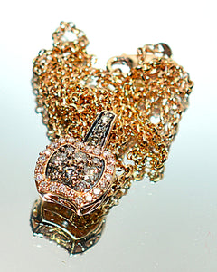 LeVian Natural Fancy Diamond Necklace 14K Rose Gold .52tcw Designer Pendant Estate Jewelry Gemstone Necklace Bridal Jewelry