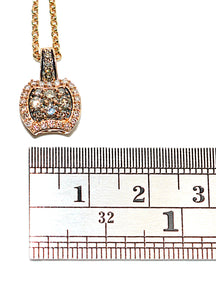 LeVian Natural Fancy Diamond Necklace 14K Rose Gold .52tcw Designer Pendant Estate Jewelry Gemstone Necklace Bridal Jewelry