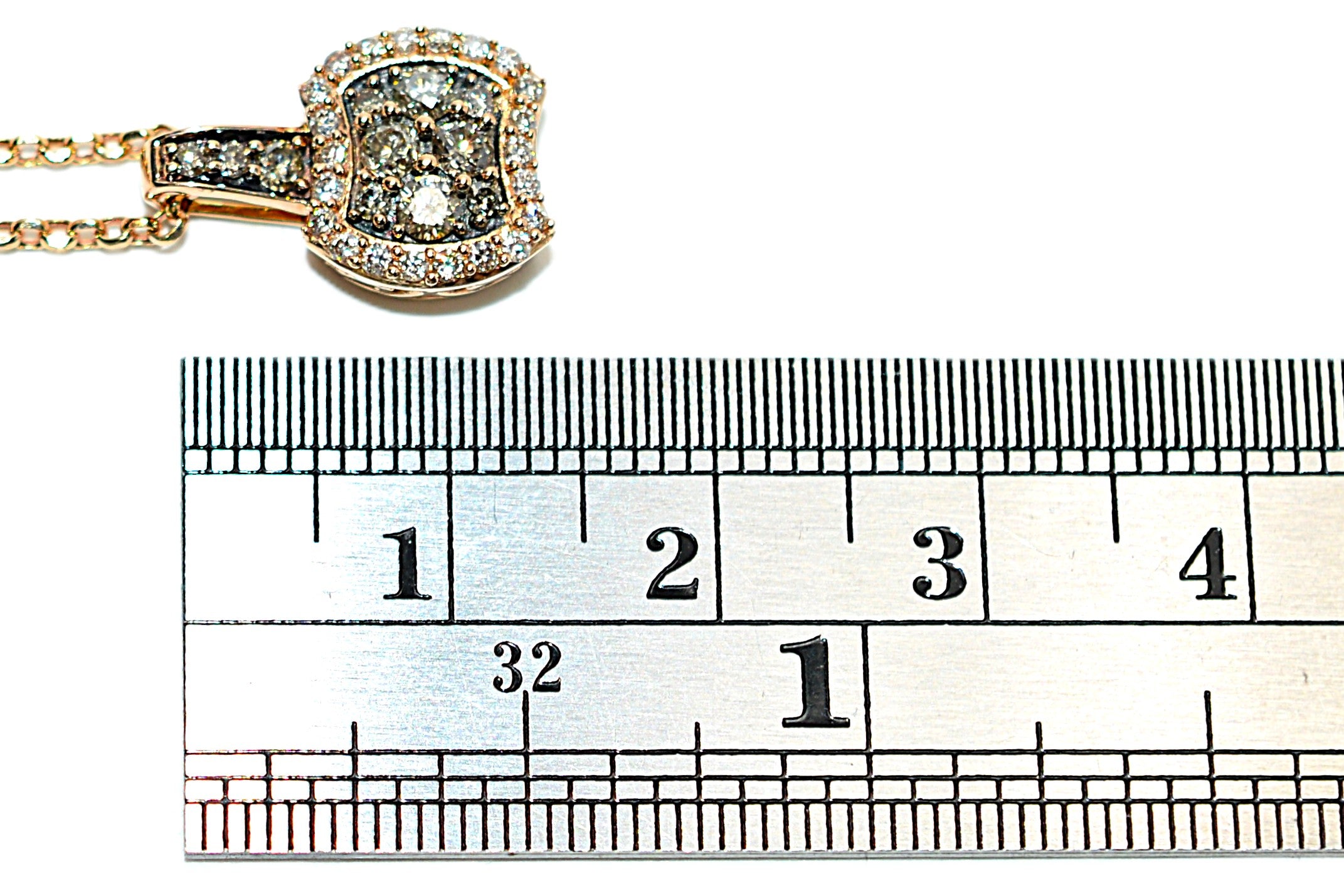 LeVian Natural Fancy Diamond Necklace 14K Rose Gold .52tcw Designer Pendant Estate Jewelry Gemstone Necklace Bridal Jewelry
