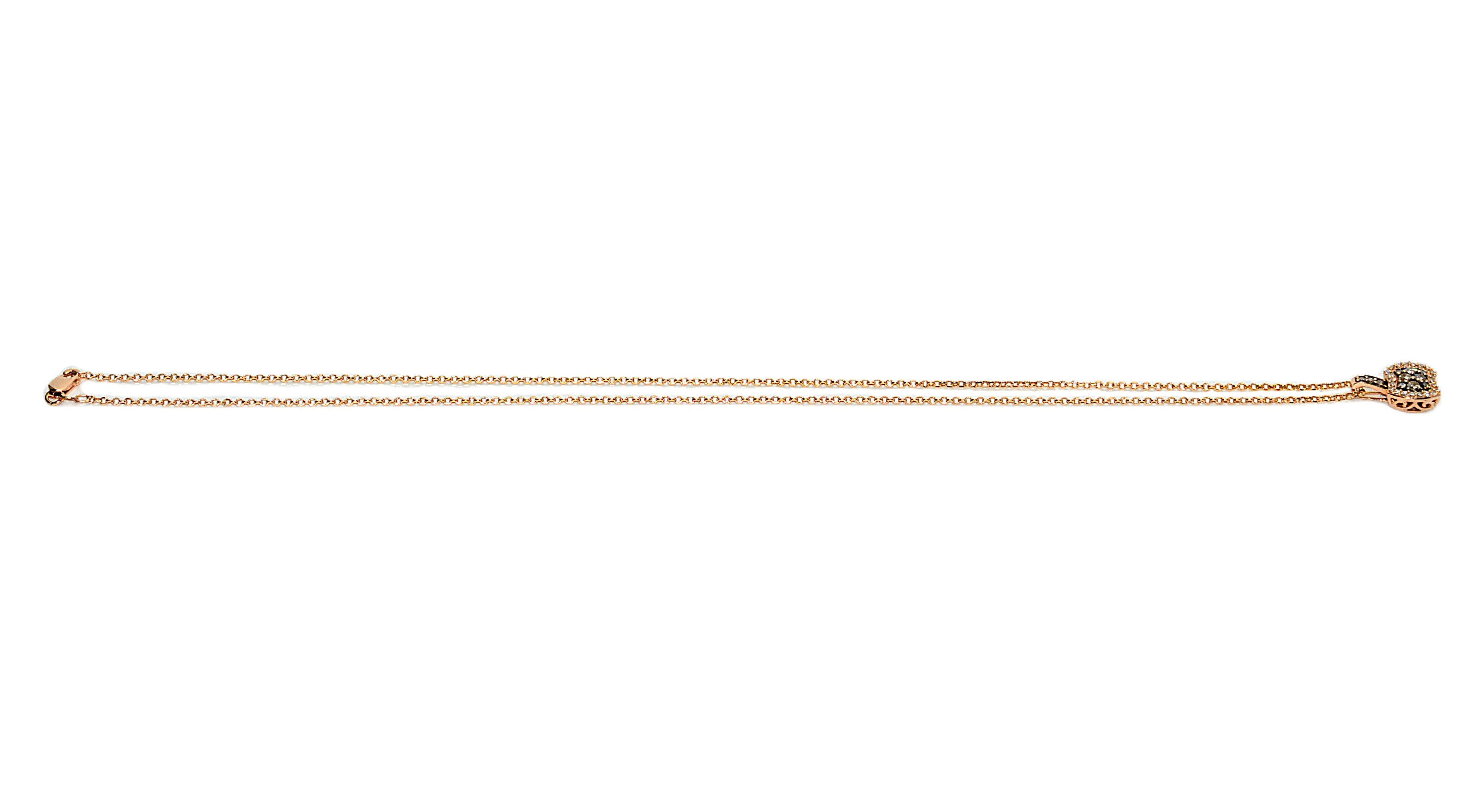 LeVian Natural Fancy Diamond Necklace 14K Rose Gold .52tcw Designer Pendant Estate Jewelry Gemstone Necklace Bridal Jewelry