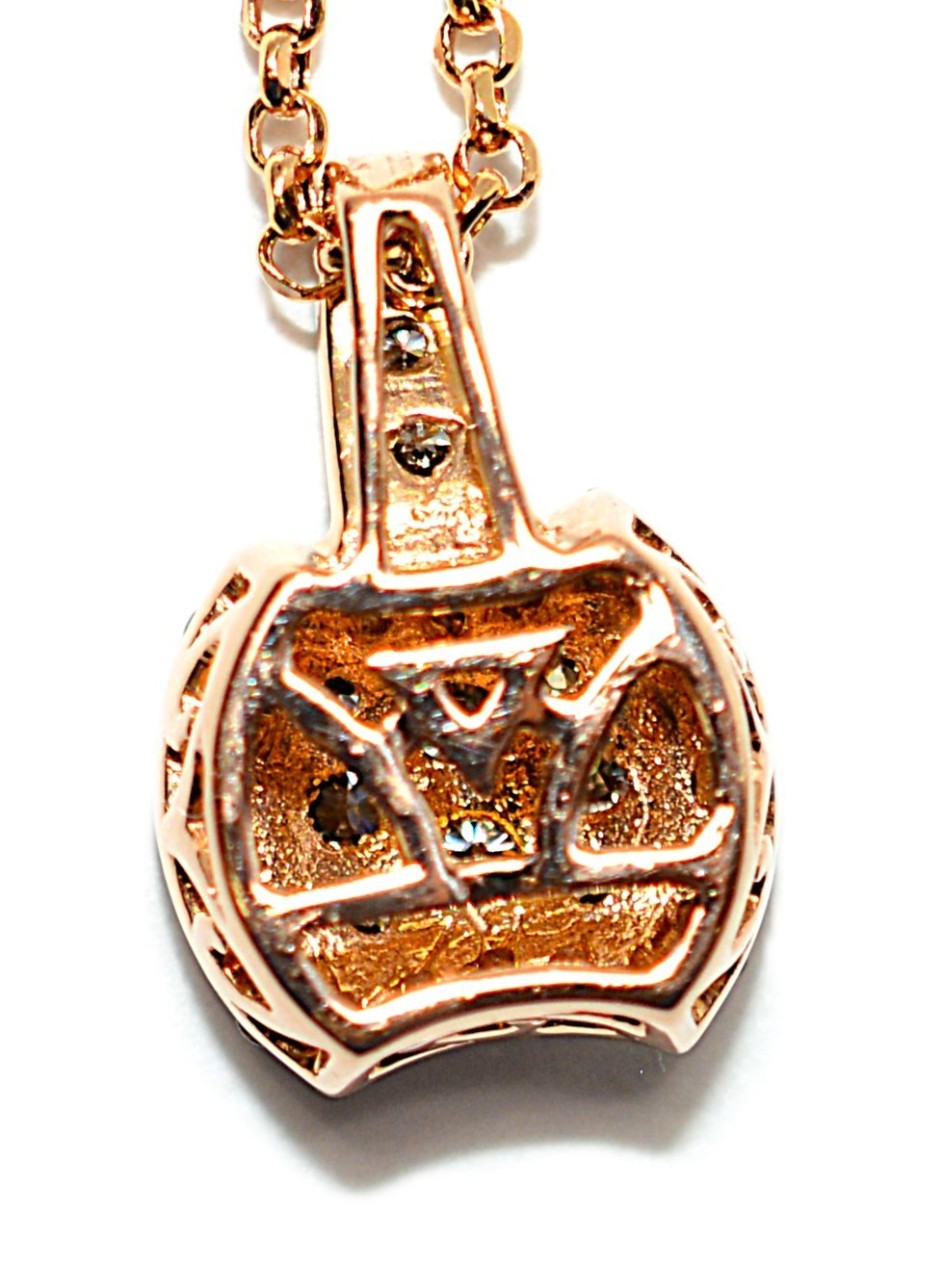 LeVian Natural Fancy Diamond Necklace 14K Rose Gold .52tcw Designer Pendant Estate Jewelry Gemstone Necklace Bridal Jewelry