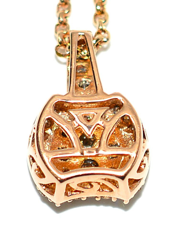 LeVian Natural Fancy Diamond Necklace 14K Rose Gold .52tcw Designer Pendant Estate Jewelry Gemstone Necklace Bridal Jewelry