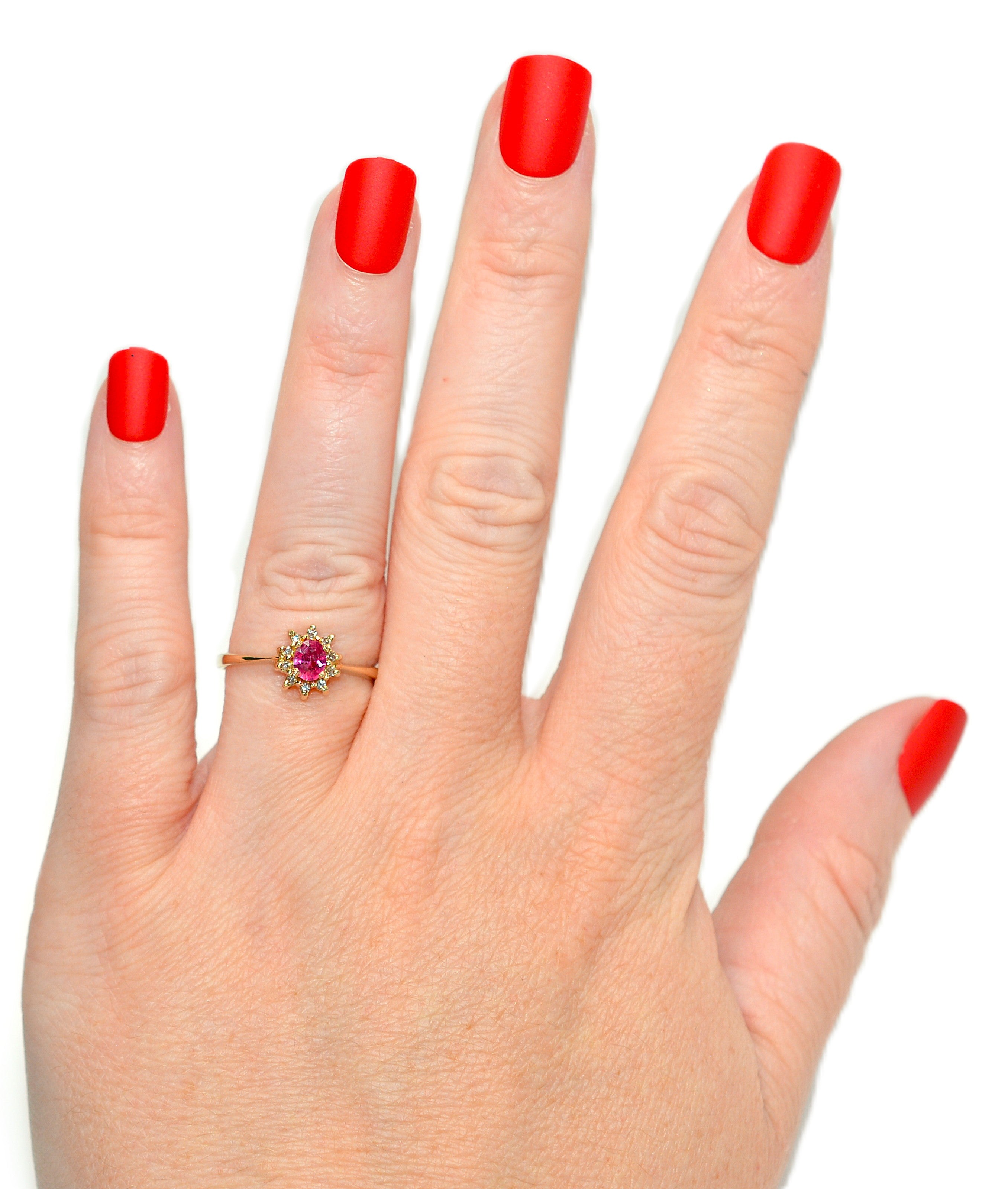 Natural Ruby & Diamond Ring 14K Solid Gold .45tcw Gemstone Ring Birthstone Ring Red Ring Vintage Ring Estate Jewelry Fine Jewellery