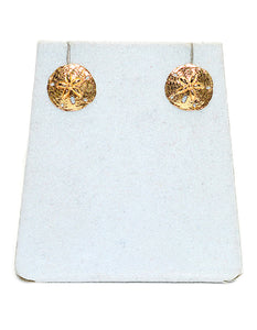 14K Solid Gold Earrings Sand Dollar Seashell Earrings Stud Earrings Beach Nautical Coastal Jewelry Mermaid Earrings Statement Earrings