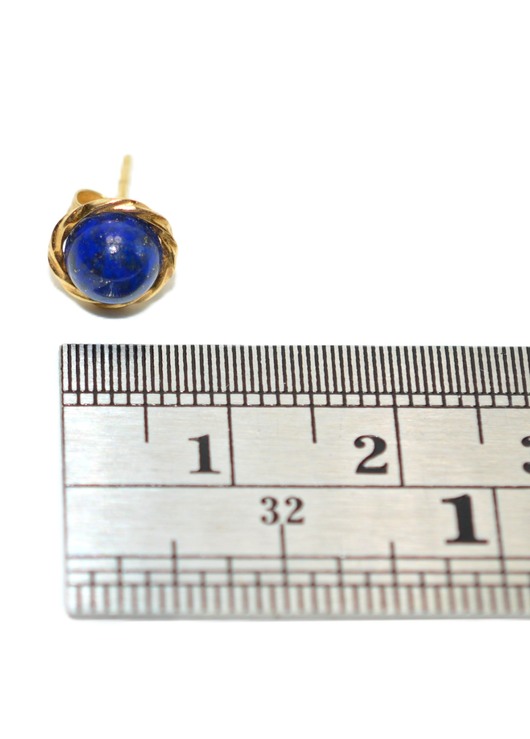 Natural Lapis Lazuli Earrings 14K Solid Gold Earrings Statement Earrings Vintage Earrings Stud Earrings Stud Earrings Fine Estate Earrings