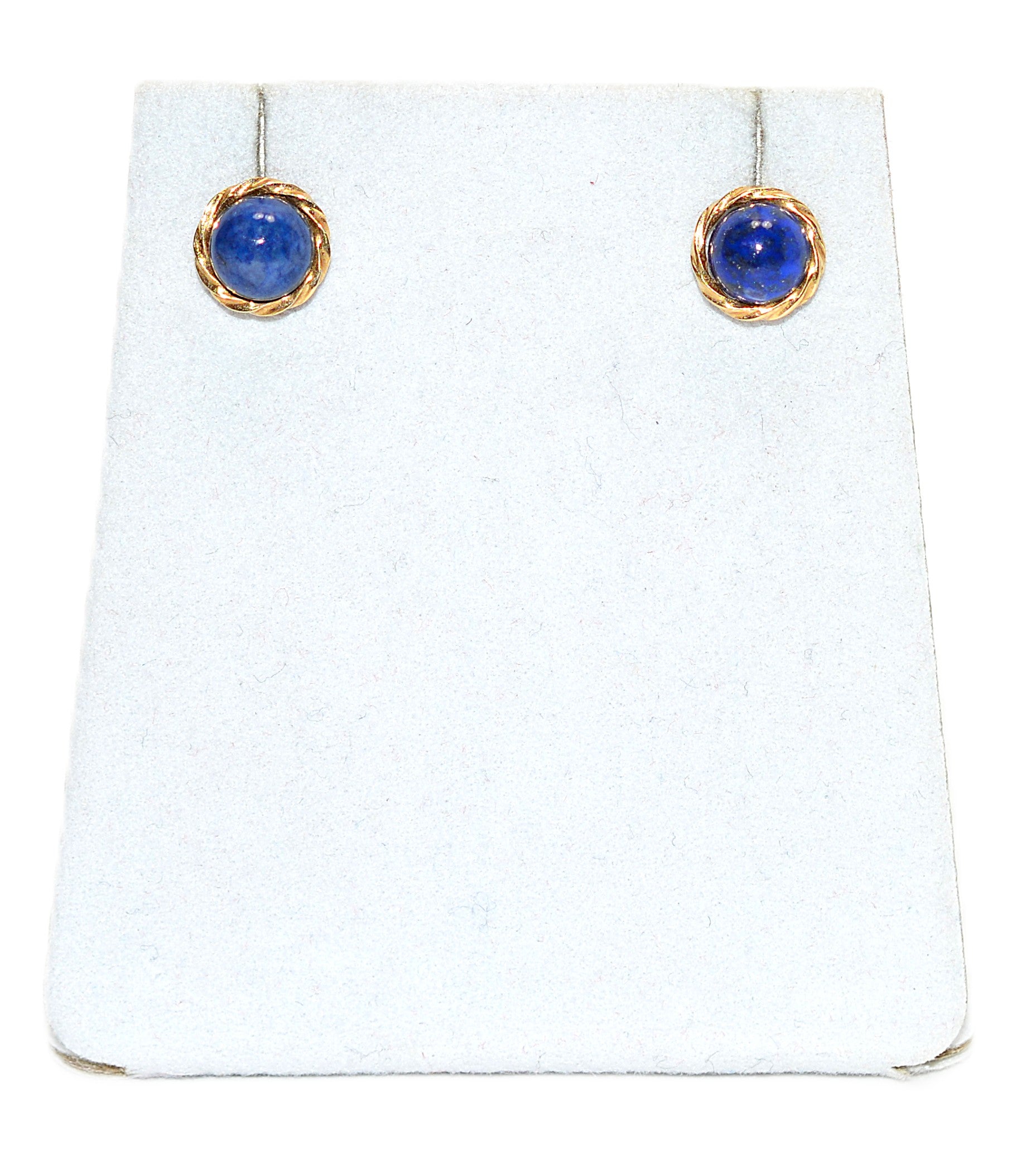 Natural Lapis Lazuli Earrings 14K Solid Gold Earrings Statement Earrings Vintage Earrings Stud Earrings Stud Earrings Fine Estate Earrings