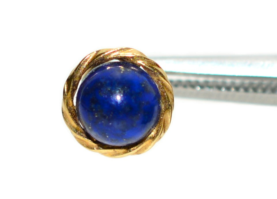 Natural Lapis Lazuli Earrings 14K Solid Gold Earrings Statement Earrings Vintage Earrings Stud Earrings Stud Earrings Fine Estate Earrings