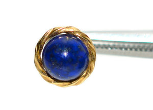 Natural Lapis Lazuli Earrings 14K Solid Gold Earrings Statement Earrings Vintage Earrings Stud Earrings Stud Earrings Fine Estate Earrings