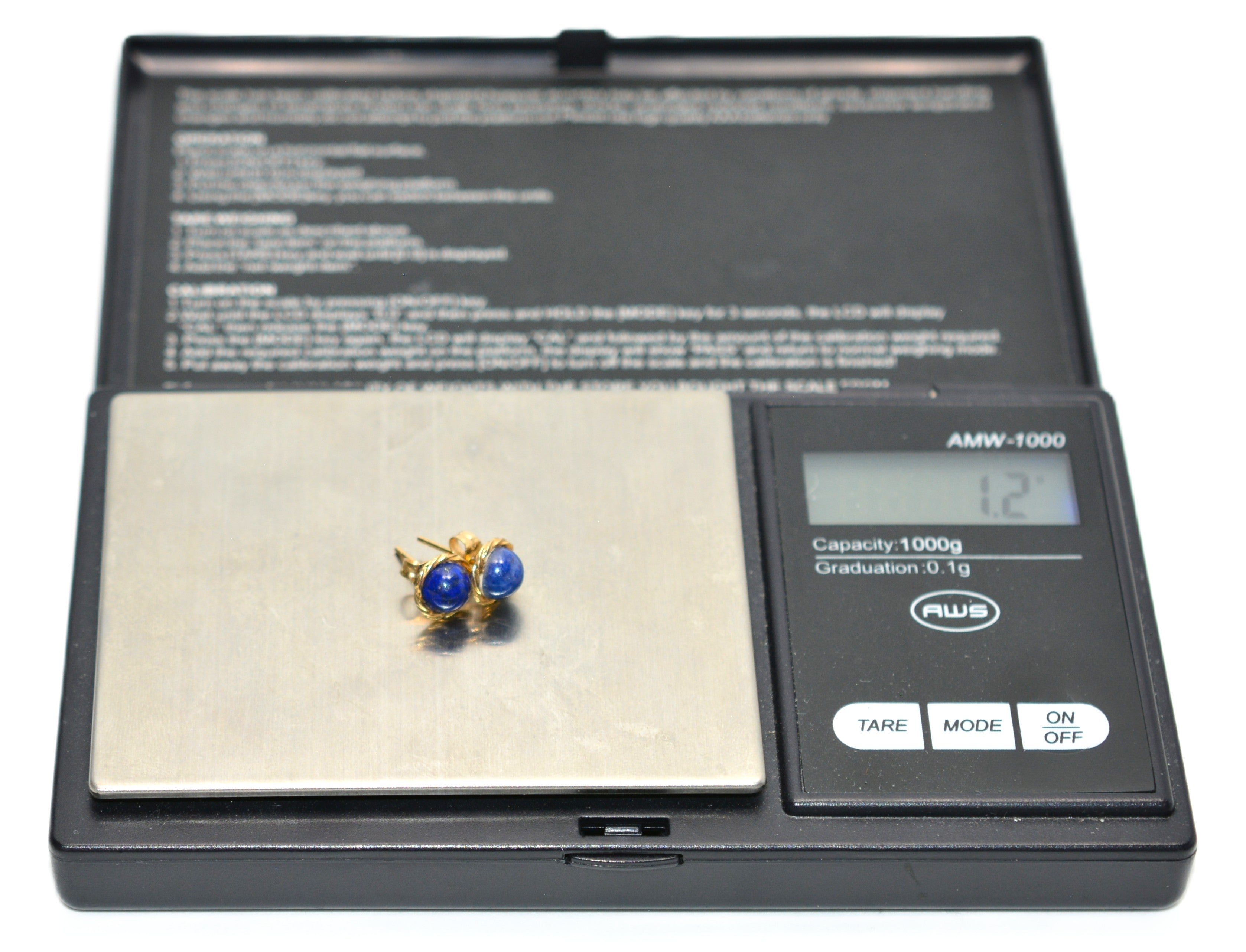 Natural Lapis Lazuli Earrings 14K Solid Gold Earrings Statement Earrings Vintage Earrings Stud Earrings Stud Earrings Fine Estate Earrings