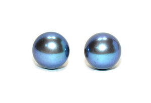 Natural Tahitian Pearl Earrings 14K Gold Earrings Solitaire Earrings Stud Earrings Vintage Estate October Birthstone Gray Pearl Jewelry