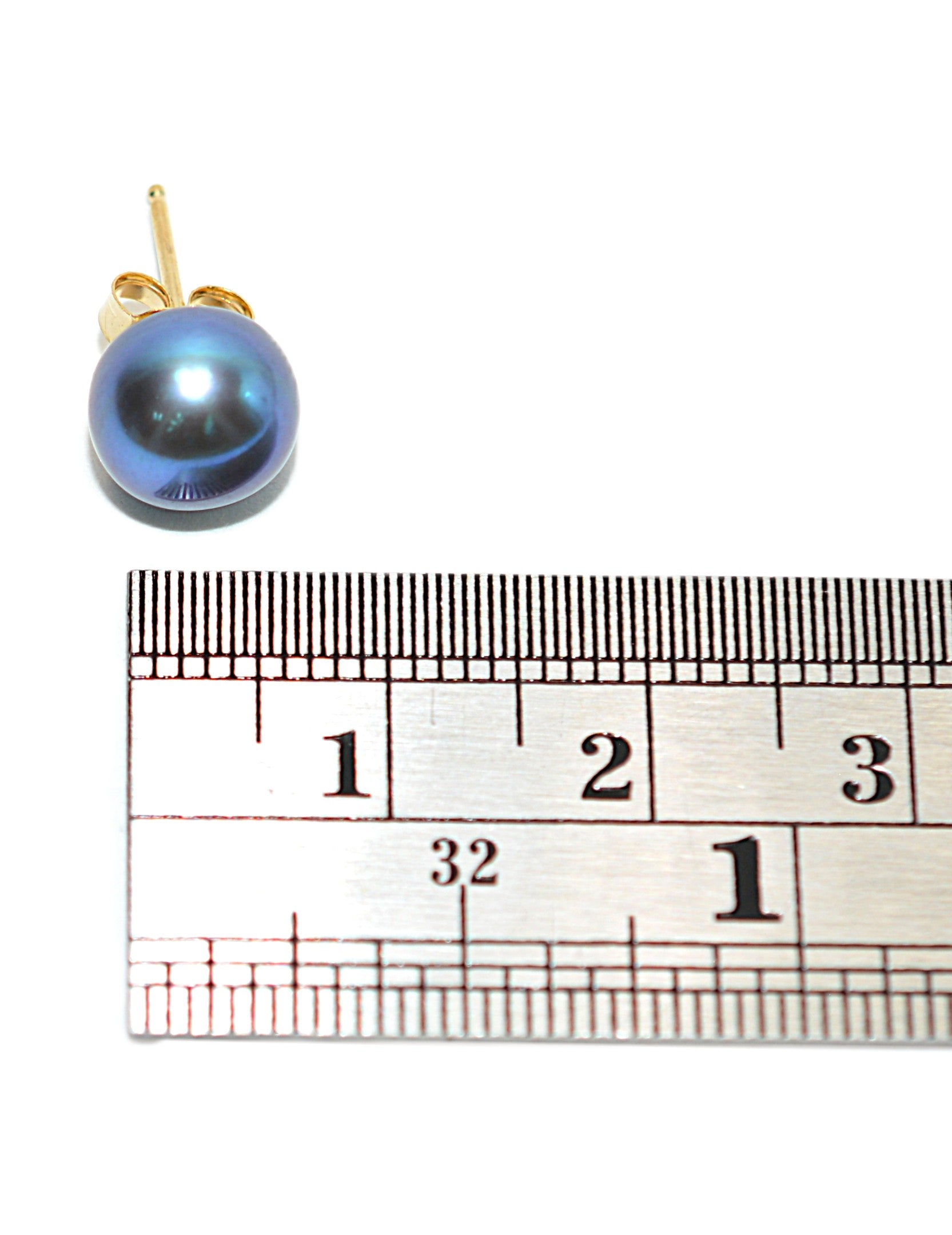 Natural Tahitian Pearl Earrings 14K Gold Earrings Solitaire Earrings Stud Earrings Vintage Estate October Birthstone Gray Pearl Jewelry