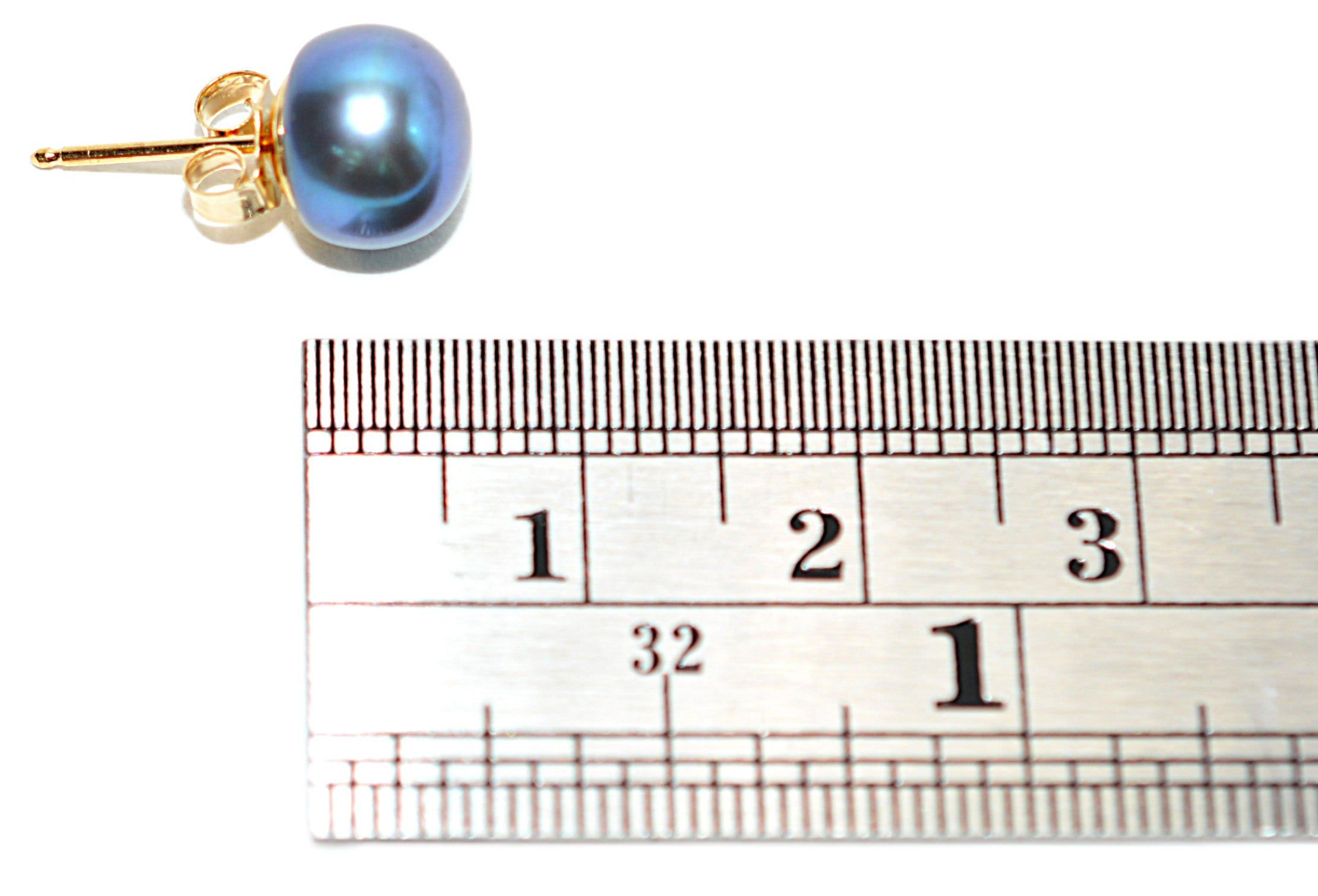 Natural Tahitian Pearl Earrings 14K Gold Earrings Solitaire Earrings Stud Earrings Vintage Estate October Birthstone Gray Pearl Jewelry