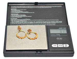 Black Hills Gold Earrings 10K Gold Dangle Drop Circle Earrings Tri-Color Earrings South Dakota Earrings Vintage Estate Earrings Hoops