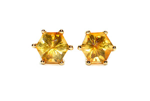 Natural Honey Citrine Earrings 14K Solid Gold 6.22tcw Solitaire Earrings Stud Earrings Gemstone Earrings Birthstone Earrings Fine Earrings