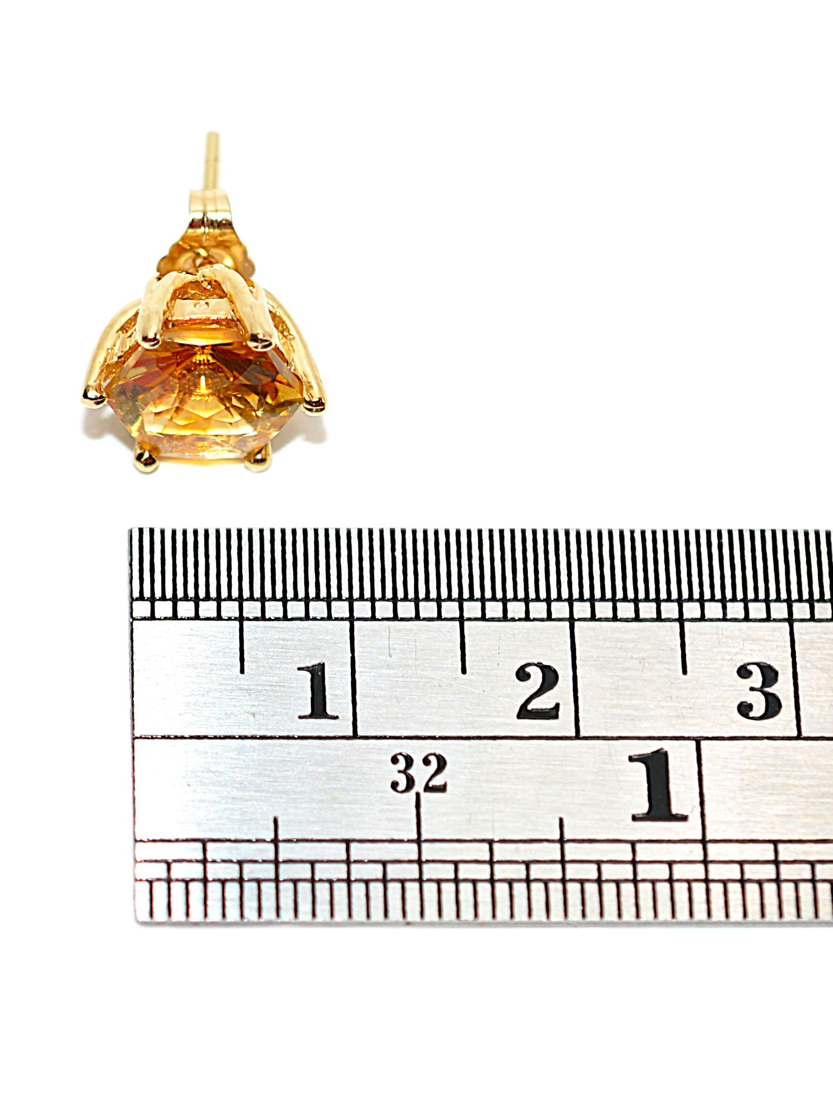 Natural Honey Citrine Earrings 14K Solid Gold 6.22tcw Solitaire Earrings Stud Earrings Gemstone Earrings Birthstone Earrings Fine Earrings