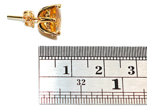 Natural Honey Citrine Earrings 14K Solid Gold 6.22tcw Solitaire Earrings Stud Earrings Gemstone Earrings Birthstone Earrings Fine Earrings