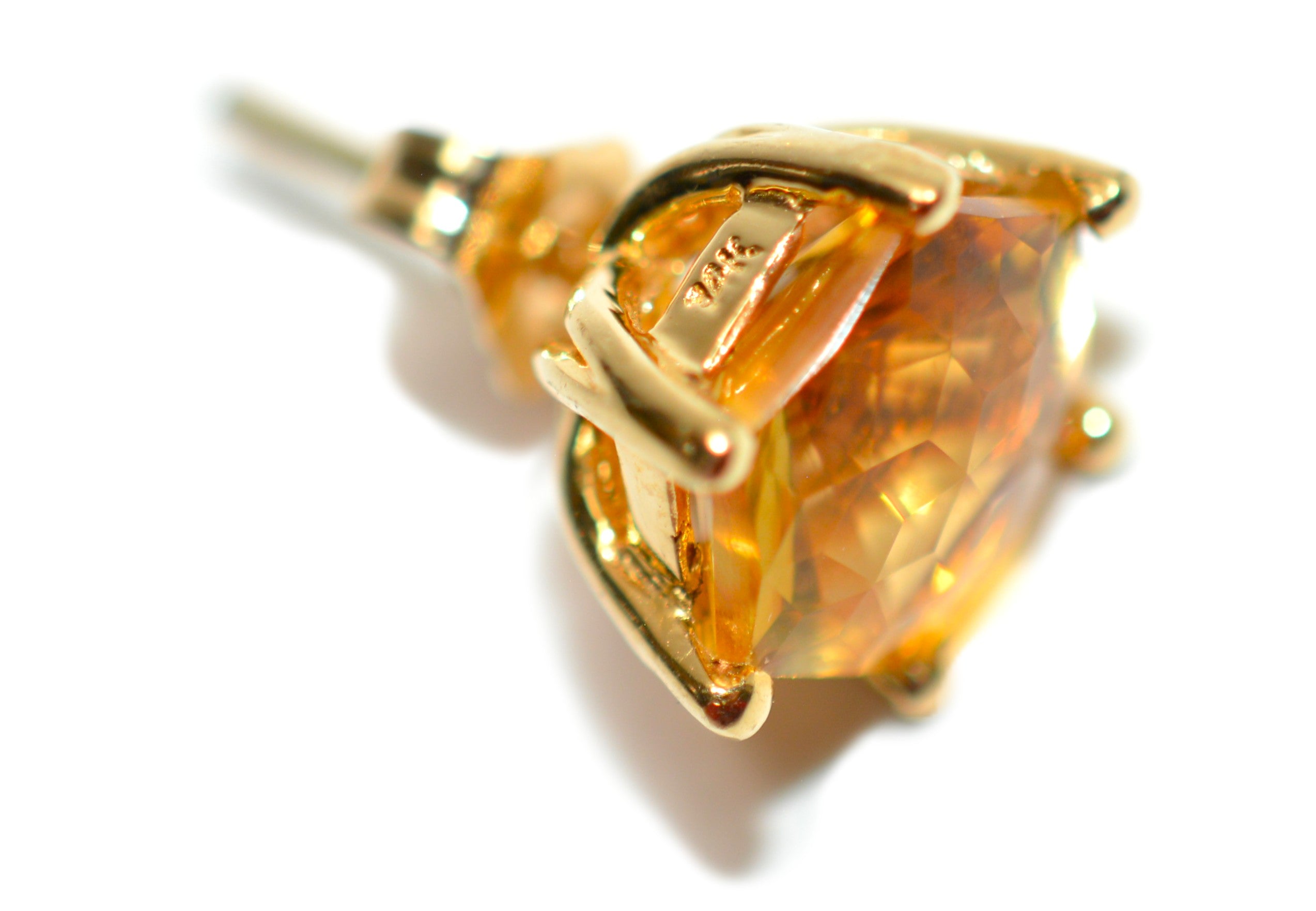 Natural Honey Citrine Earrings 14K Solid Gold 6.22tcw Solitaire Earrings Stud Earrings Gemstone Earrings Birthstone Earrings Fine Earrings