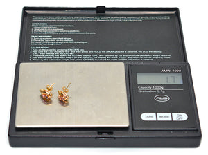 Natural Padparadscha Sapphire Earrings 14K Gold .46tcw Stud Earrings Pink Sapphire Earrings September Birthstone Earrings Solitaire Ceylon