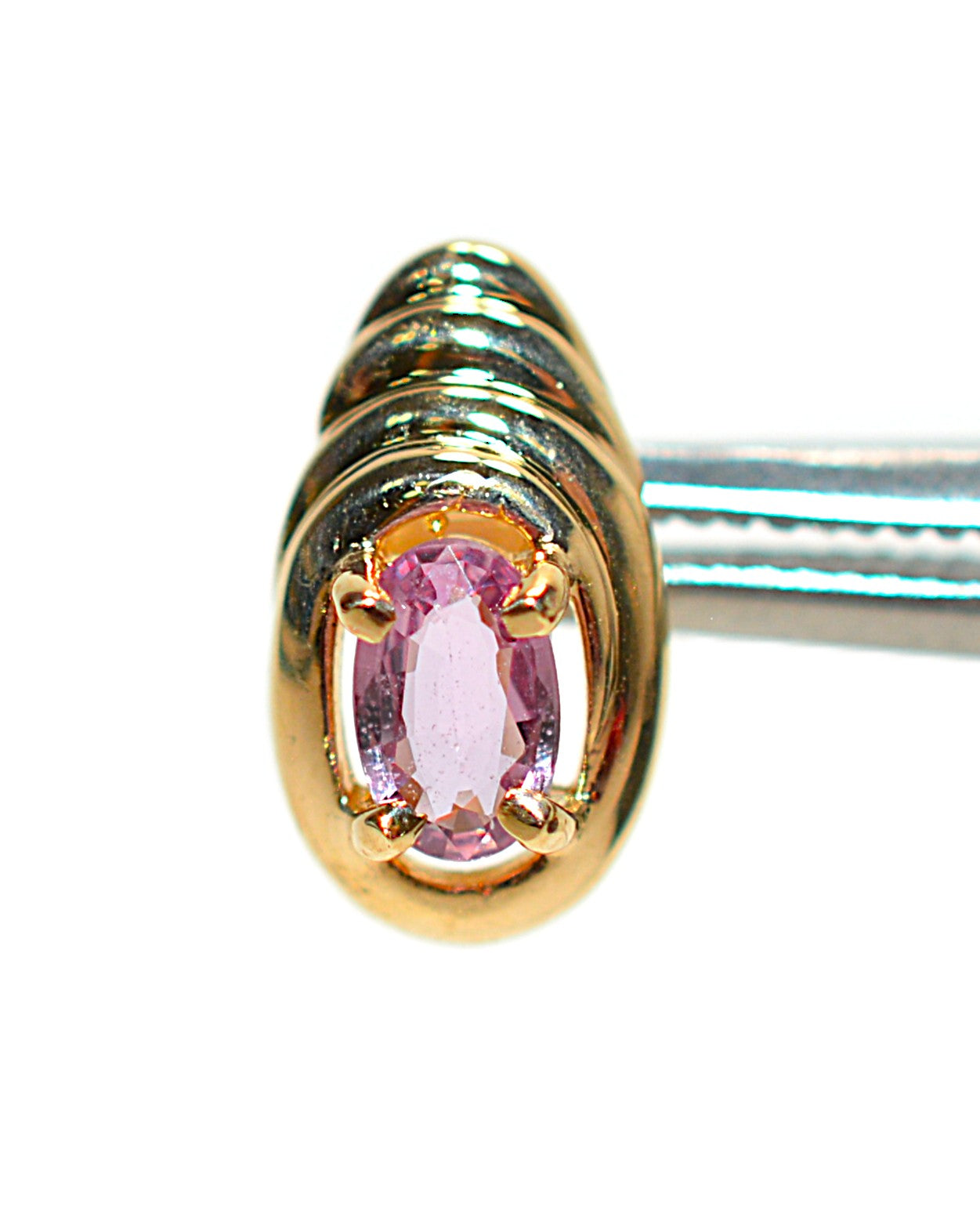 Natural Padparadscha Sapphire Earrings 14K Gold .46tcw Stud Earrings Pink Sapphire Earrings September Birthstone Earrings Solitaire Ceylon