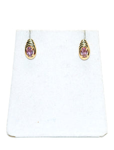 Natural Padparadscha Sapphire Earrings 14K Gold .46tcw Stud Earrings Pink Sapphire Earrings September Birthstone Earrings Solitaire Ceylon